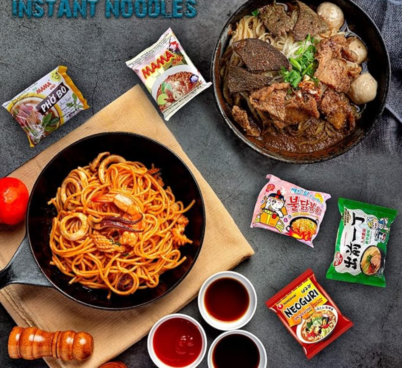Asian Instant Noodle Care Package – Premium Mega Pack (10 Packs + Free Snacks)